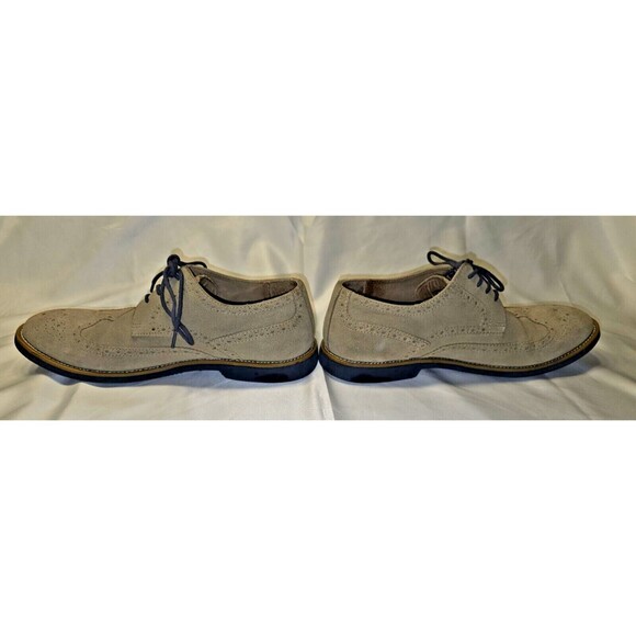 JOSEPH ABBOUD - BDS ROBERT - Mens USA 8.5 - Tan Suede Wing Tip Oxford Shoes - Picture 8 of 13